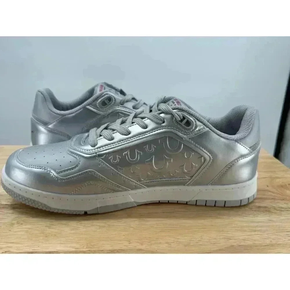 True Religion Jones Court Silver Emboss Casual Sneaker Men’s Size 10‎ New